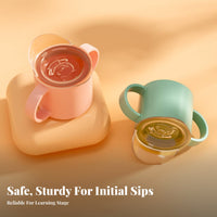 Safe Baby Drinking Cup Easy to Clean Toddler Training Cup with Handles Food Grade Silic Single for Babies, Parents, Travel, Daycare, Outdoor