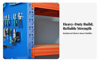 Heavy Duty Shelving Unit Pegboard Side Panel Heavy Duty Storage Shelves High Weight Capacity Multi-Tier Metal Rack for Mechanics, Workshop, Stockroom