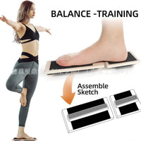 Minimalist Single-Leg Wooden Balance Board with Rotatable Foot Stretcher