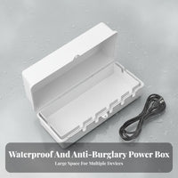 Waterproof Power Strips Box Dustproof Lockable Outdoor Power Enclosure Cover for Patio, Garden, Balcony