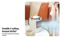 Desktop Misting Fan Cools and Humidifies Desktop Air Chiller Humidifying USB Powered Misting Fan for Office, Bedroom, Dorm Room
