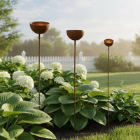 Rusted Rainwater Collector Easy to Install Ground Stake Rain Catcher