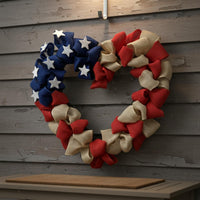 Independence Day Wreath Easy to Hang Patriotic Wreath Handmade for Entryway