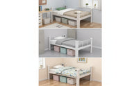 Bed Frame with Guard Rails No Box Spring Needed Metal Foundation Bed Frame Minimalistic Furniture for Students, Bedrooms, Dorms