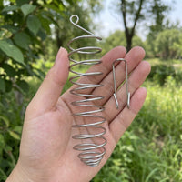 Fruit Fork and Vegetable Holder for Birds, Stainless Steel Avian Snack Dispenser with Carabiner Clip and Threaded Disk, Hanging Cockatiel Feeder