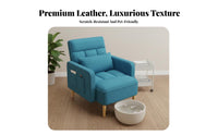 Pedicure Lounge Chair Ergonomic Recliner Armchair Adjustable Backrest Firm-density Foam Ottoman Supportive Linen Suit for Homeowners Living Room Bedroom Home Office