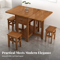 Expandable Gateleg Console Seats 4 to 6 People Transformable Console Table Foldable Design Space-Saving for Living Room
