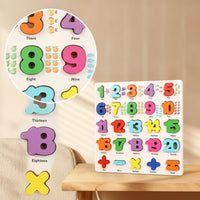 Wooden Matching Puzzle Early-Learning Recognition Board Puzzle Board Educational Shape Recognition Blocks Thick for Toddlers