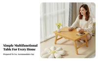 Folding Floor Table Space-Saving Foldable Bed Tray Ready to Use for Bay Window