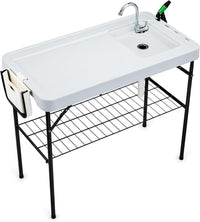 fish cleaning table单水槽洗鱼杀鱼桌户外冰桌塑料折叠桌子