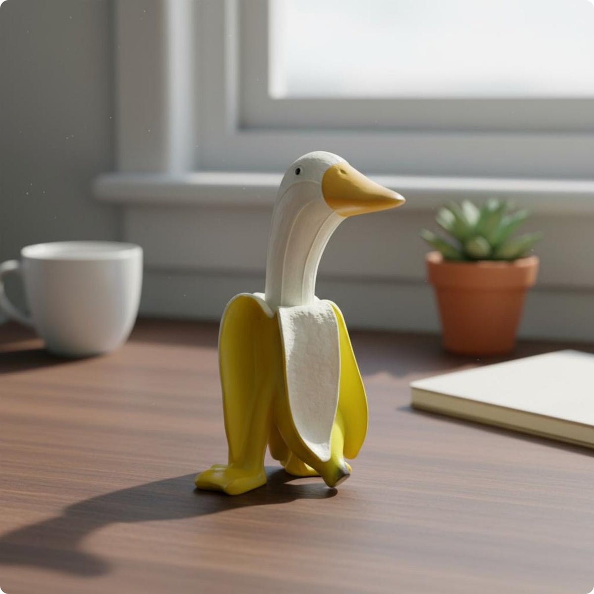 Banana Duck Figurine Decorative Banana Duck Sculpture Freestanding