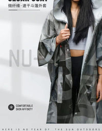 NuJune游泳毛巾斗篷海边换衣吸水速干潜水温泉浴袍保暖沙滩男女.