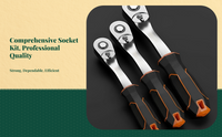 Hex ratchet wrench set with case