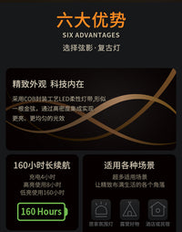 跨境弦影复古灯露营氛围灯创意家居充电款酒吧桌面床头灯小夜灯