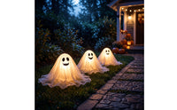 3 Pieces Illuminated Specter Stake Outdoor Specter Decoration with Ground Stake Spooky for Halloween, Lawn, Garden
