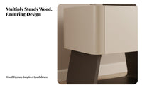 Storage Nightstand Italian aesthetic Shaped Bedside Cabinet Minimalist Design
