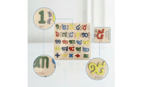 Wooden Puzzle with Raised Pieces Painted Alphabet Puzzle with Letter Blocks Learning Toy Thick Educational for Preschoolers