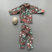 1/6兵人 丛林枯叶 作战服 衣服 裤子 帽子 贝雷帽 服饰 模型