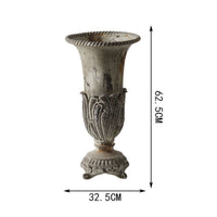 Vase with Pedestal Base Antique-Inspired Vessel Rustic for Tabletop Styling