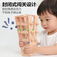 跨境木质儿童滚珠弹珠轨道积木益智拼搭玩具手眼协调训练智力开发