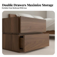 2-Drawer End Table Minimalist design Nightstand long-lasting Construction for Entryway
