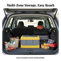 Large Capacity foldable Trunk Organizer Multi-Compartment foldable luggage Container Foldable Design Car Storage Portable for Travelers, Families, Shoppers, Grocery Shopping, highway Trips, Camping, SUV
