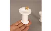 Dollhouse Bathroom Sink Display Piece Miniature Washbasin Realistic Details