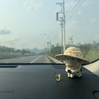 Cute Cow with Hat Car Dashboard Decoration, Resin