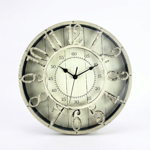 Round Vintage Wall Clock Hollow-out Openwork Wall Clock Quartz