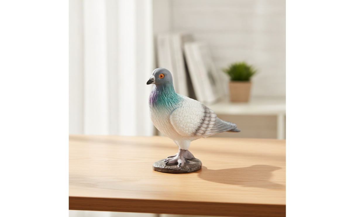 Pigeon Figurine with Base Lifelike Pigeon Figurine Bird Statue Miniature Simulation for Collectors, Shelves, Desks