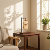 Wooden Clock Ornament Quartz Standing Desktop Clock Analog for Bedside Table