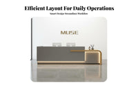 Modern Reception Desk Sturdy Construction Minimalist Cashier Effortless Assembly Assembly Modern Checkout Counter with Storage F or Wellness Center