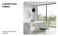 Gold Metal Dining Chair Wear-Resistant Upholstery Modern Chair Gold Legs