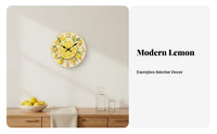 Silent Movement 3D Illusion Wall Clock Non-Ticking Fruit Theme Clock Creative Design for Gift Givers, Families, Living Room, Bedroom