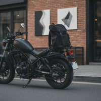 Black Finish Rear Luggage Rack Sturdy Motorcycle Rear Rack Heavy-Duty Slimline for Motorcyclists, Commuters, Commuting