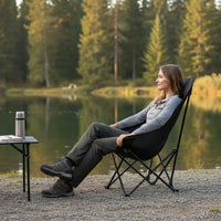 Foldable High Back Camping Chair Portable Moon Chair Comfortable Furniture Compact for Campers, Anglers, Picnics, Fishing, Backyard