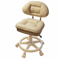Height Adjustable Upholstered Shellspine Rolling Chair 360-Degree rotate Vanity Stool Ergonomic rear supportrest Household Furniture Plush Upholstery for Makeup lovers, Nail Technicians, Adults, Bedroom, changing area, Home Office