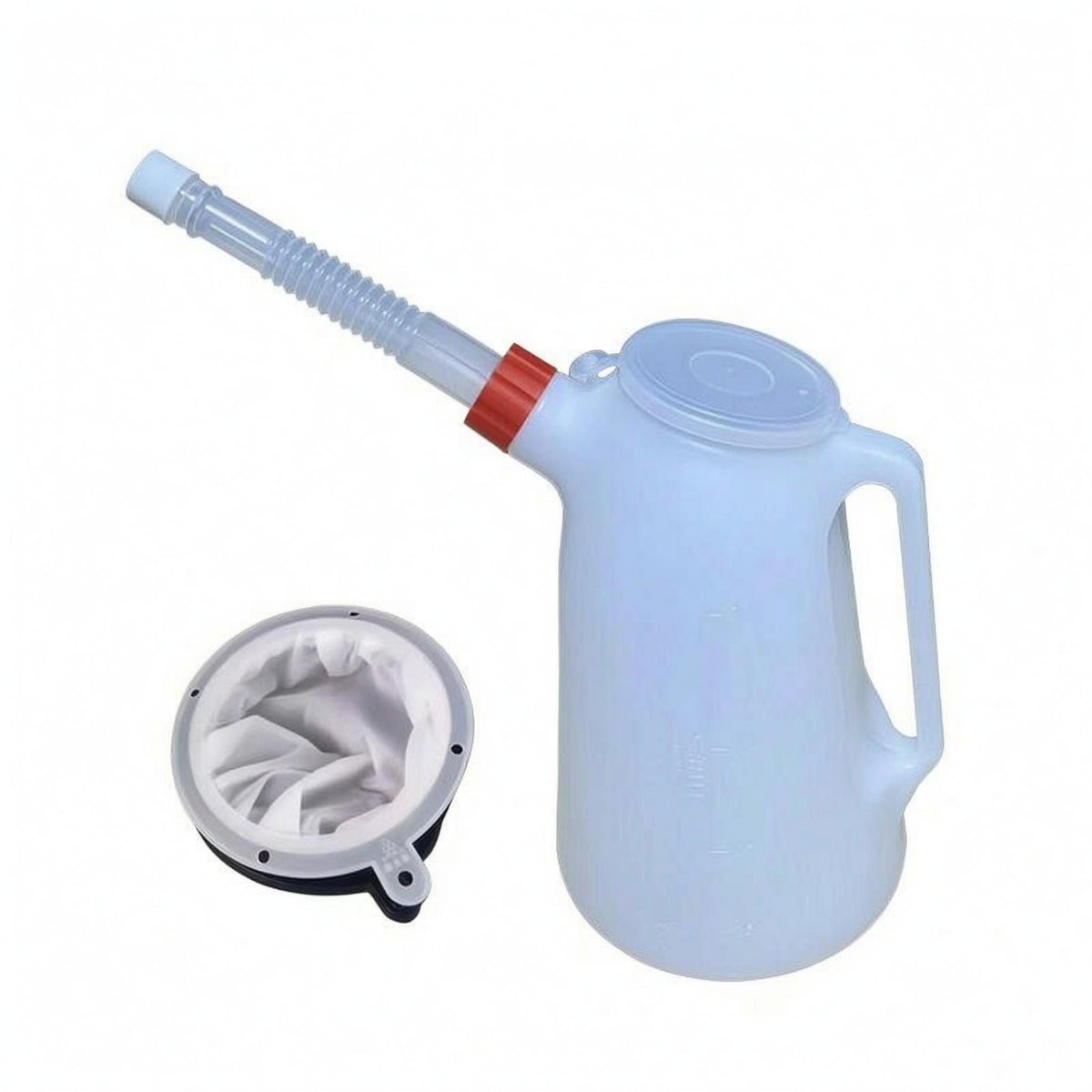 Oil Dispensing Jug Dustproof Cap Long-Spout Oil Jug Kitchen Container Mesh Filter Side Handle
