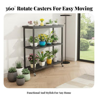 Movable Multi-Tier Rolling Plant Stand Floor-Standing Multi-Tier Plant Stand Indoor and Outdoor Use Flower Rack with casters for Gardeners, Apartment Dwellers, Homeowners, Balcony, Patio, Living Room, Corner