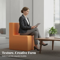 Geometric Section Sofa Set Creative Shape Business-Grade Furniture Customizable-Layout Arrangement No Assembly Required