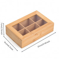 Bamboo Box with Acrylic Lid Transparent Tea Box with Acrylic Lid Wooden