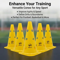 Football Training Equipment, 38cm Agility Cones, Stackable PE Sports Cones for football Training