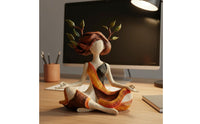 Resin Meditation Lady Ornament Zen Decor House Decoration Artisanal