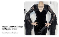 Black Lace Witch Dress Vintage Inspired women's Clothing Romantic for Cosplayers