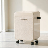 Wheeled Trash Can Fitted Lid Lidded Trash Can Rounded Corners for Bathroom