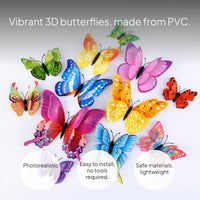 3D Butterfly Wall Decals, Creative Home Decor, Fridge Magnet