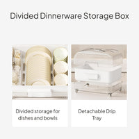 Kitchen Utensil Storage Box with Lid and Draining Rack