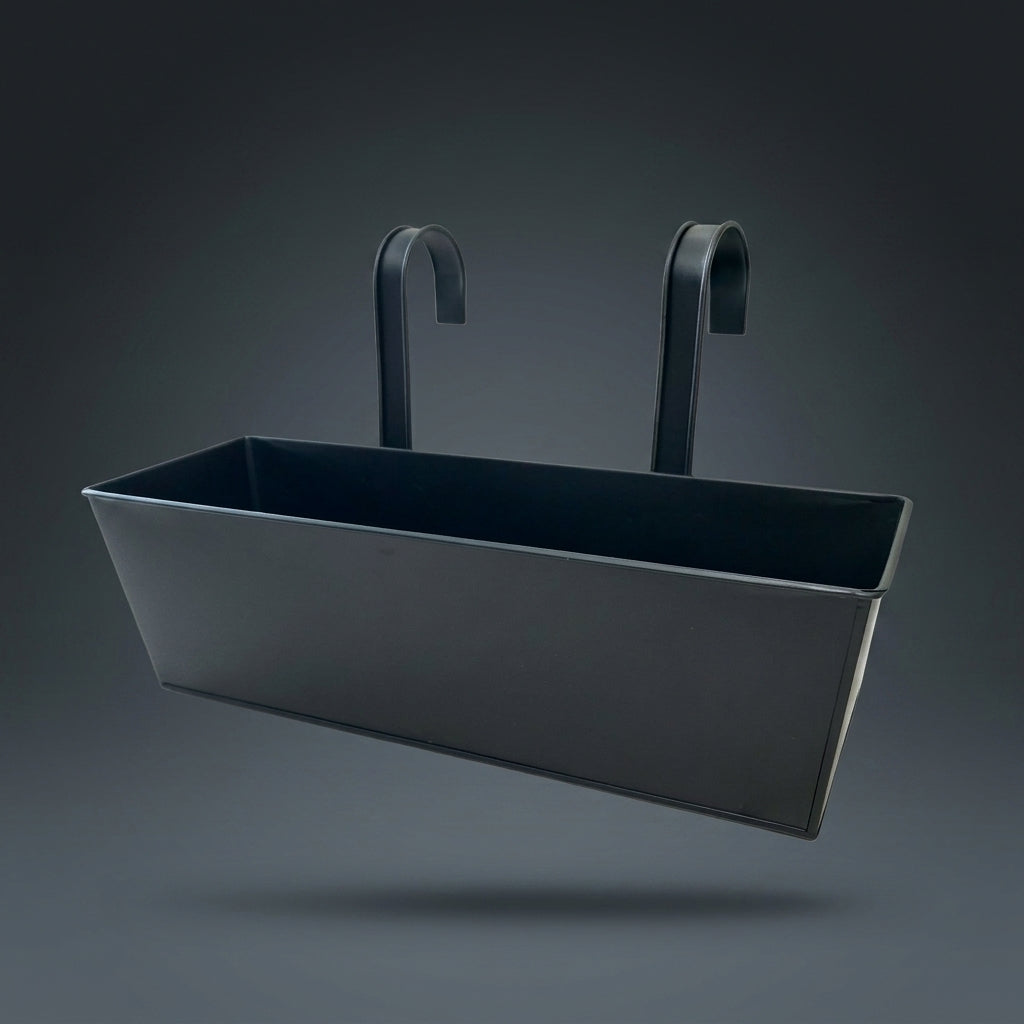 Plant Pots and Hanging Basket for Garden Decor, Metal Flower Pots for a Hanging Plant, Rectangular Planter Fence Hanging Planters, 41cm x 13.5cm