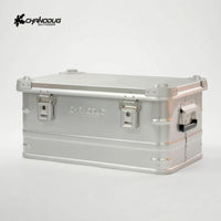 Heavy-Duty Aluminum Storage Box Sturdy Camping Storage Box Portable Metal Cargo Case Large Capacity for Overlanders, Outdoor Enthusiasts