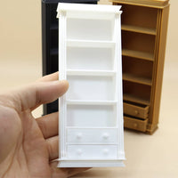 Mini Narrow Bookshelf Realistic Details 1:12 Miniature Bookcase Polished Finish